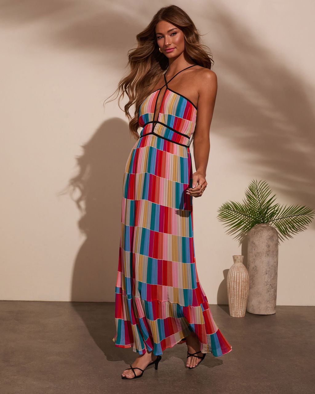 Kimber Abstract Pleated Maxi Dress - Image 9