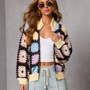 Pattern Play Abstract Crochet Sweater