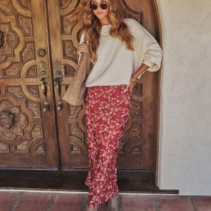 Warm Fade Printed Maxi Skirt