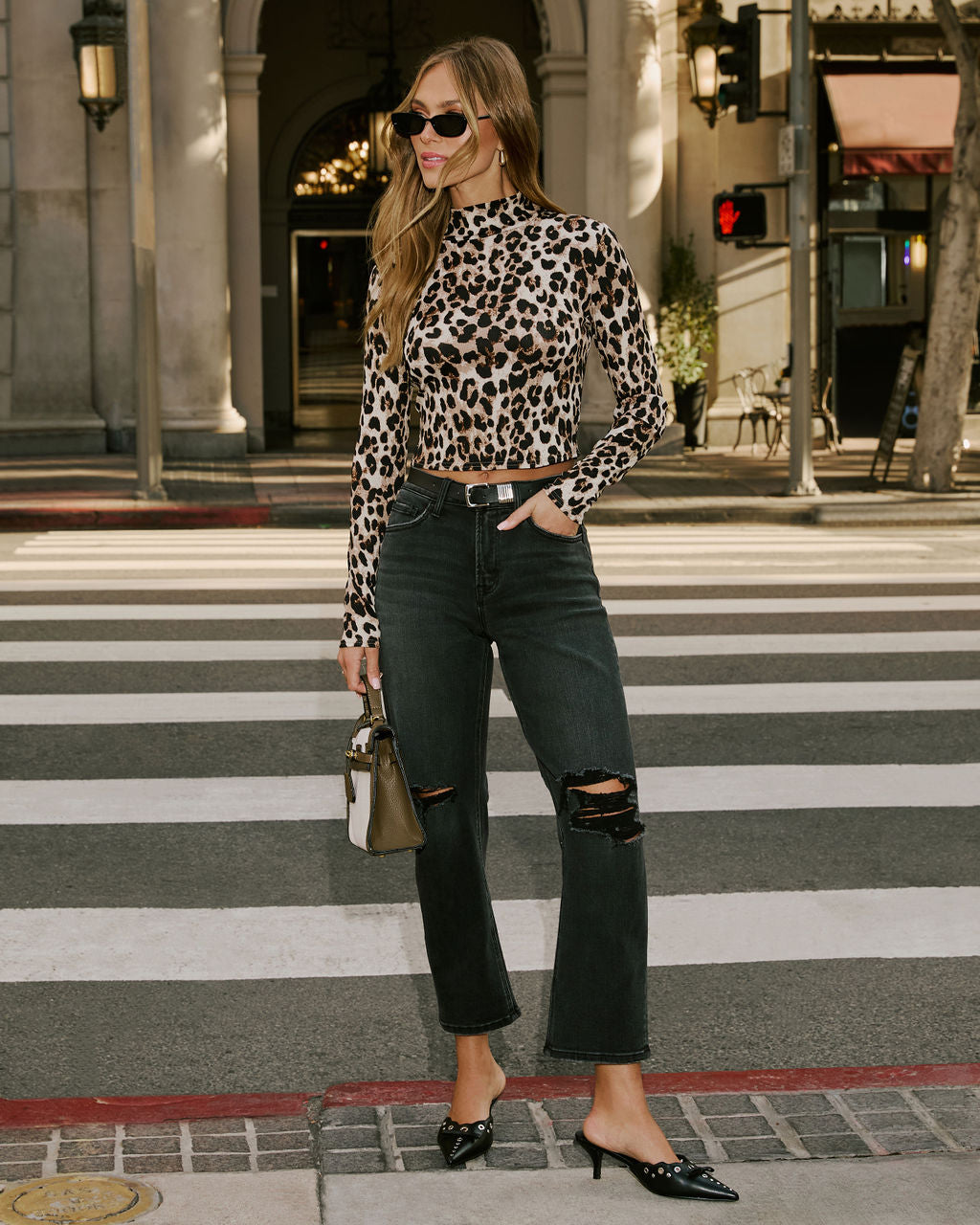 Giuliana Animal Print Mockneck Top - Image 2