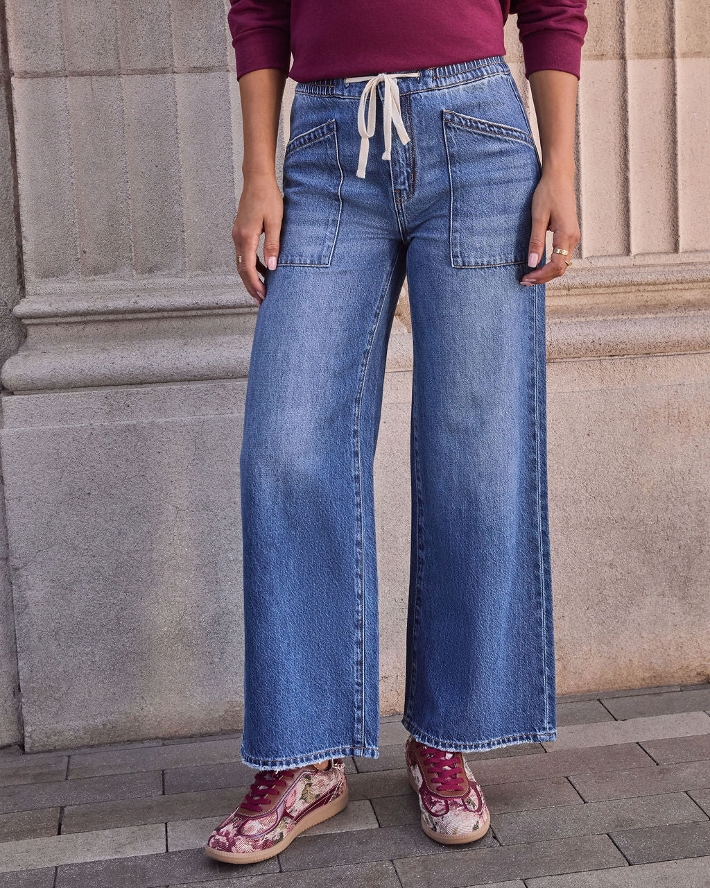 Tallie Rigid Drawstring Wide Leg Jeans - Image 2