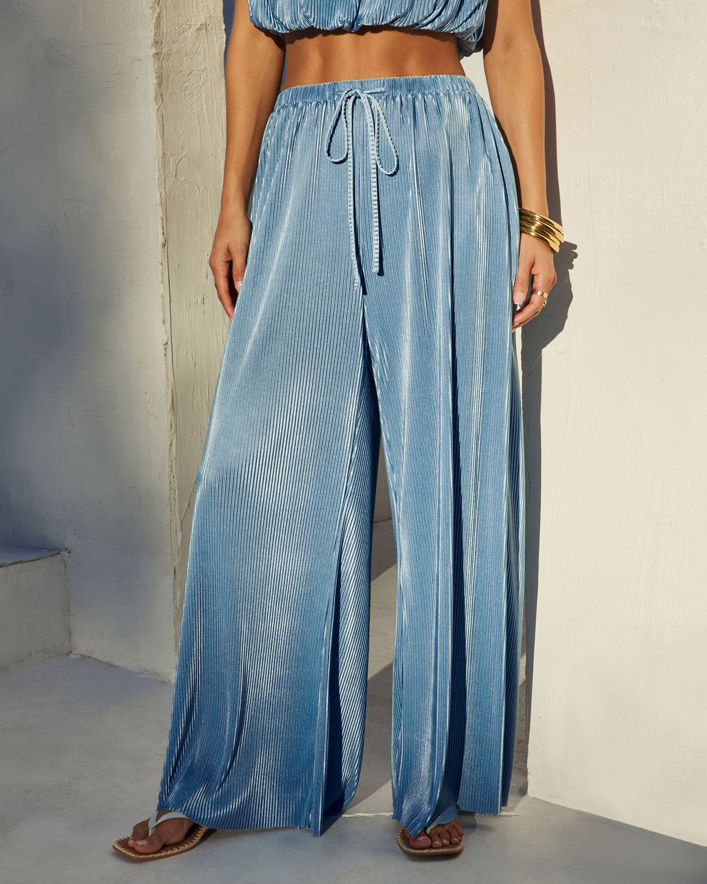Resort Stay Plisse Wide Leg Pants - Image 3