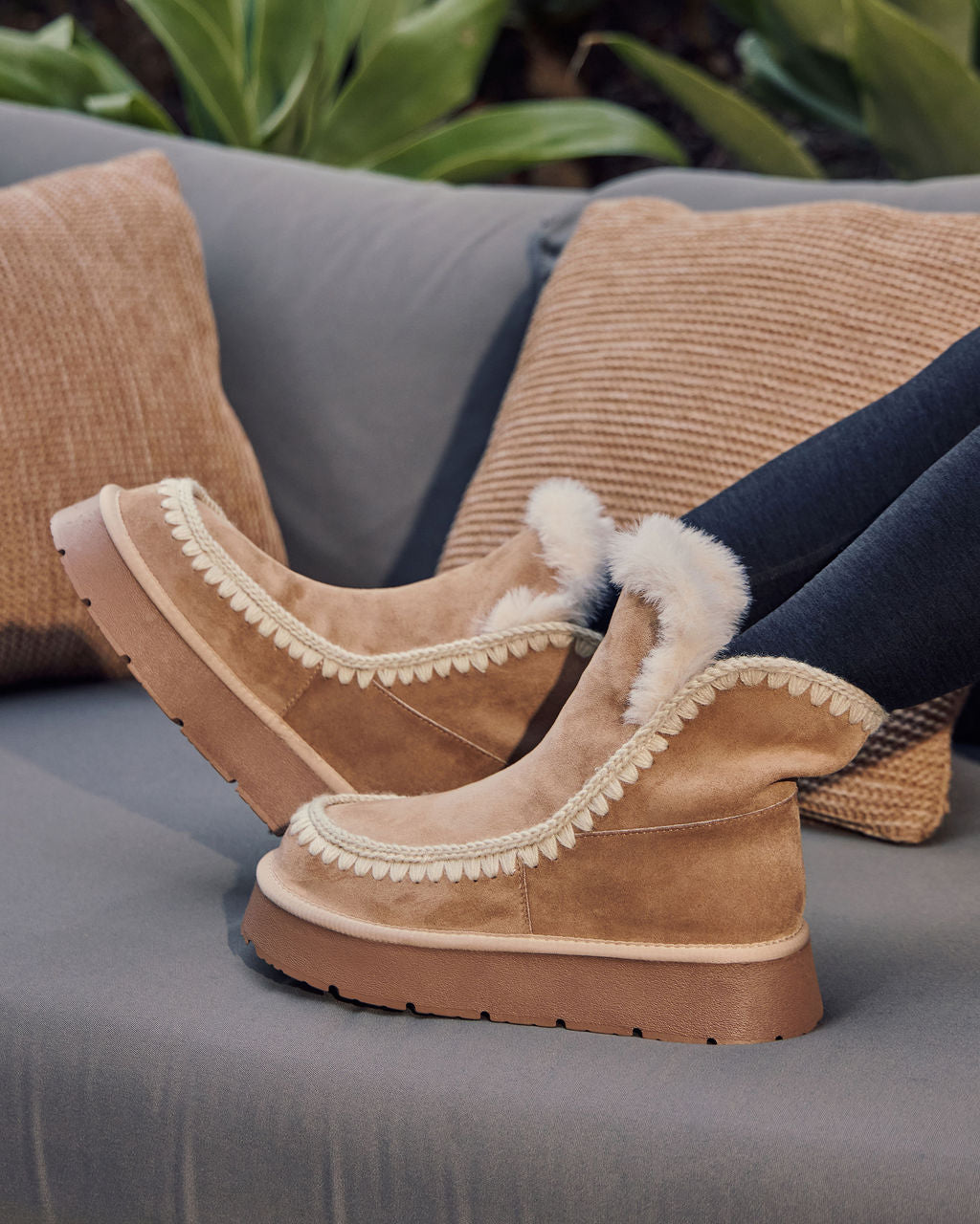 Joppie Faux Suede Fur Lined Booties - Image 10