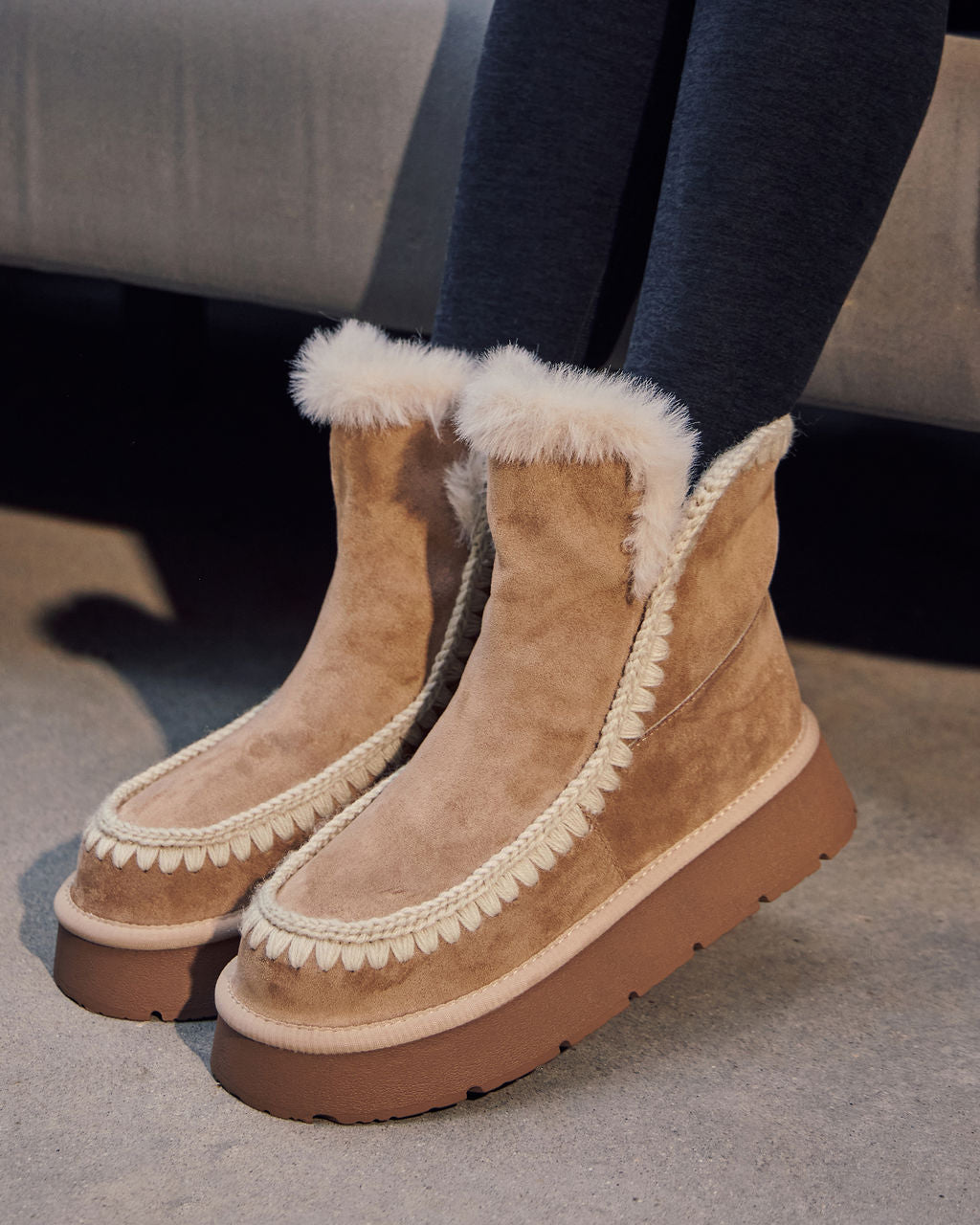 Joppie Faux Suede Fur Lined Booties - Image 11
