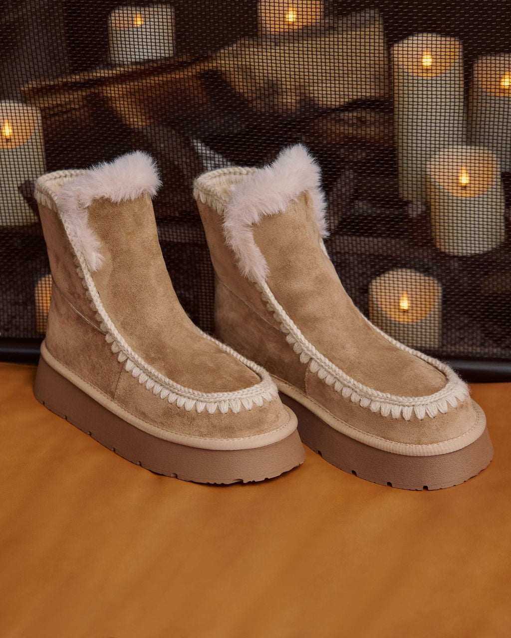 Joppie Faux Suede Fur Lined Booties - Image 9