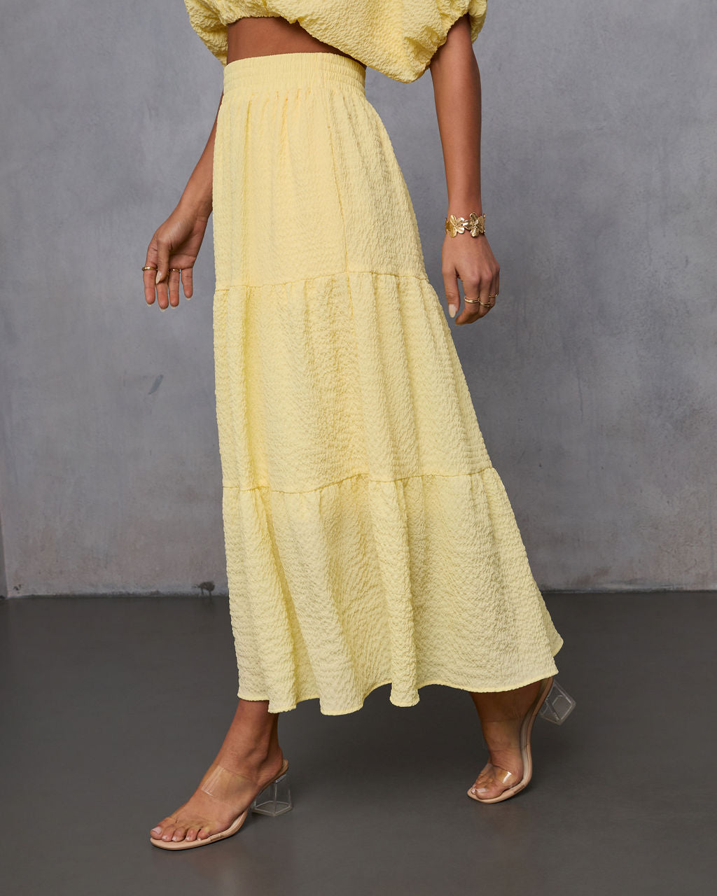 Liena Tiered Gauze Midi Skirt - Image 3