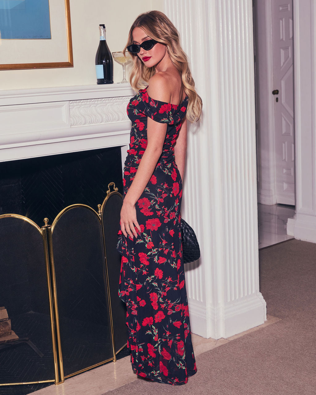 Gilded Love Floral Mesh Maxi Dress - Image 11