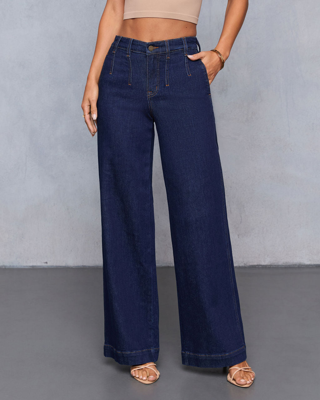 Soft Echo Stretch High Rise Wide Leg Jeans - Image 2
