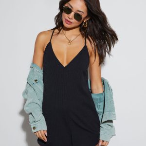 Makenna Ribbed Pocketed Romper