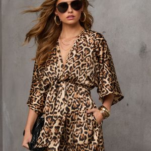 Gwenyth Leopard Printed Romper