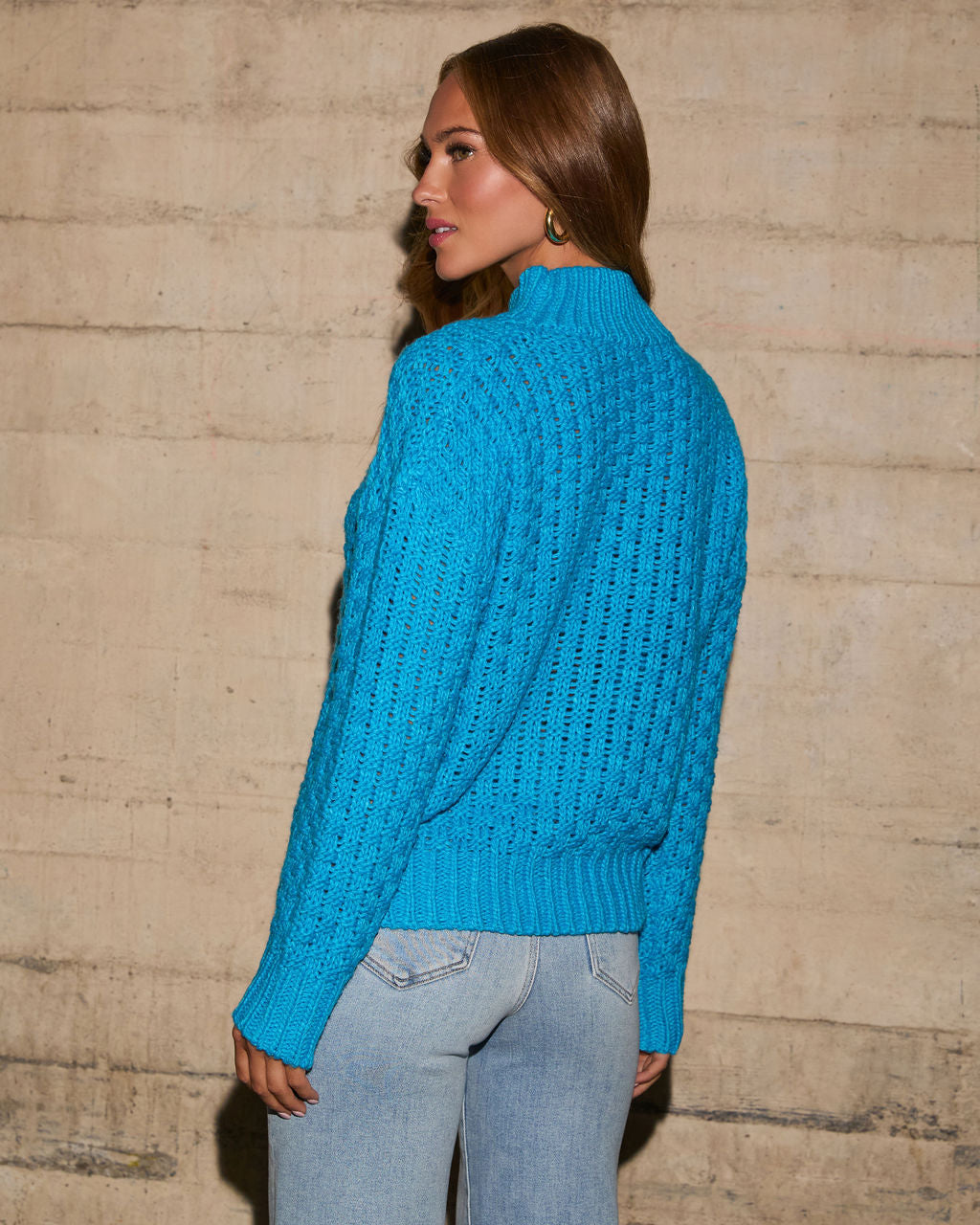 Kerri Textured Mock Neck Knit Sweater - Image 4