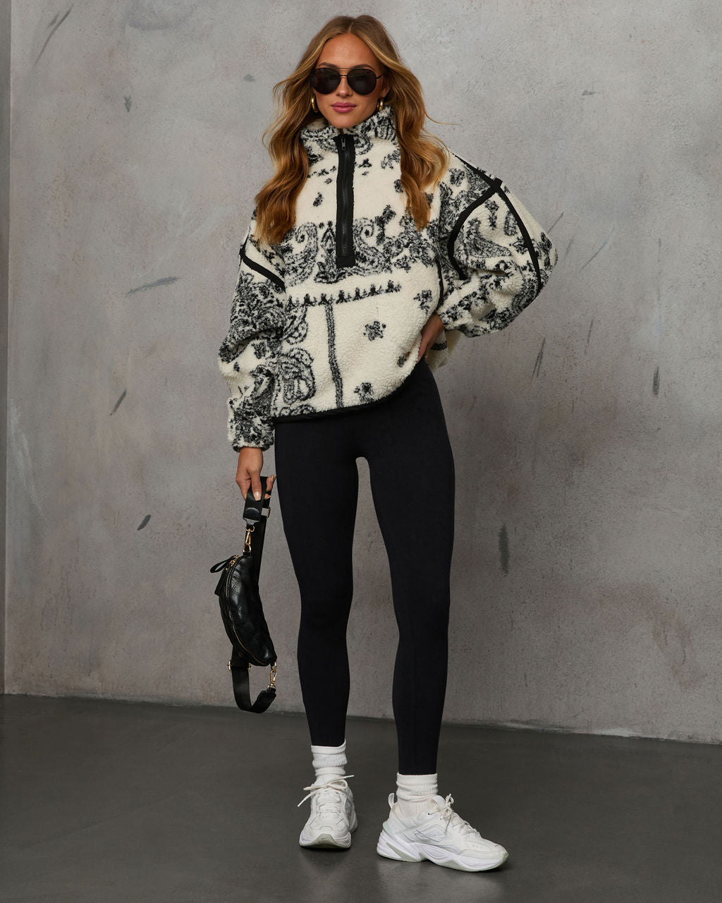 Brianna Sherpa Paisley Quarter Zip Sweatshirt - Image 12