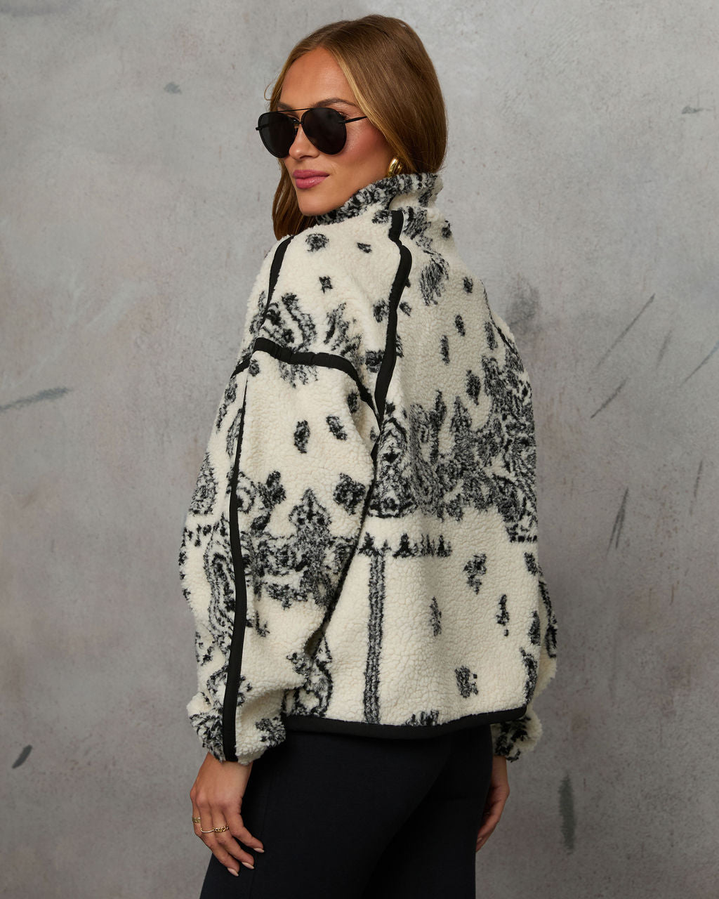 Brianna Sherpa Paisley Quarter Zip Sweatshirt - Image 10