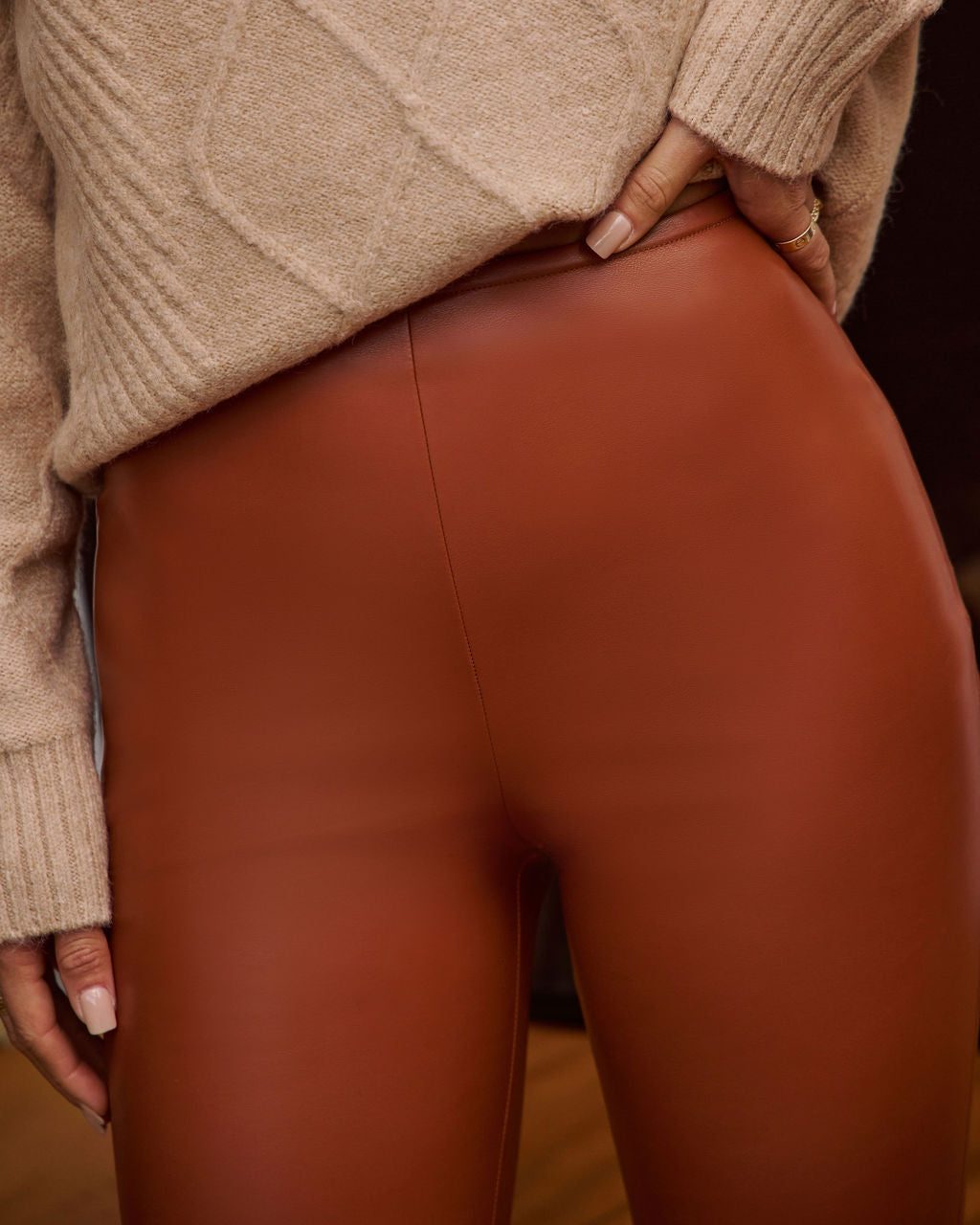Savrin Vegan Leather Leggings - Image 12