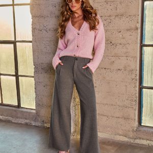 New Chapter V Neck Chunky Knit Sweater