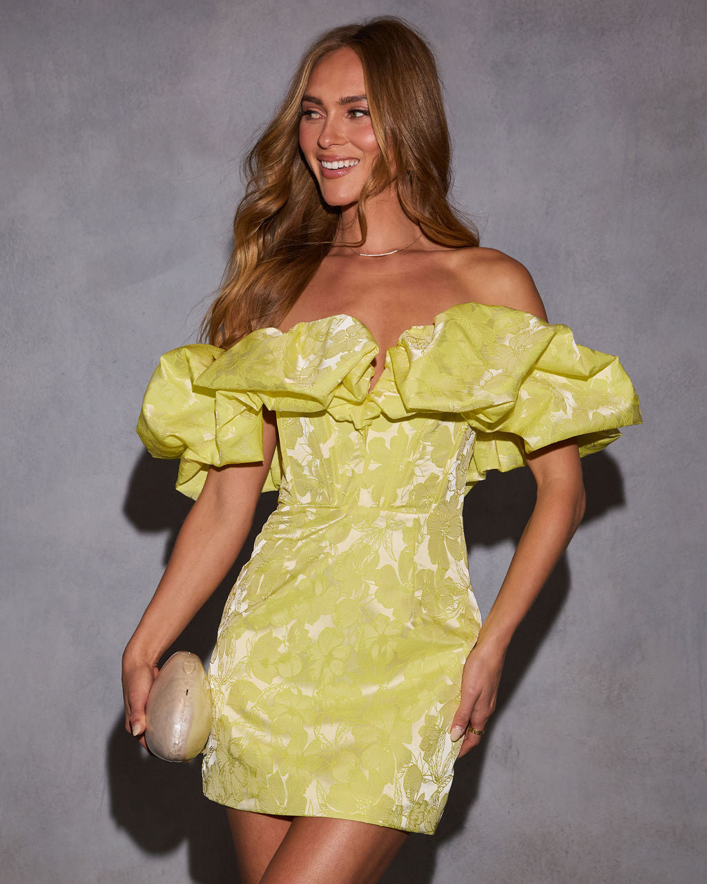 Budding Beauty Off The Shoulder Mini Dress - Image 5