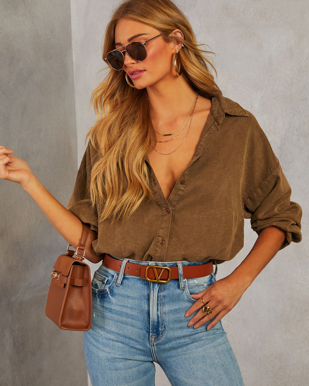 On The Clock Button Down Bodysuit - Image 7