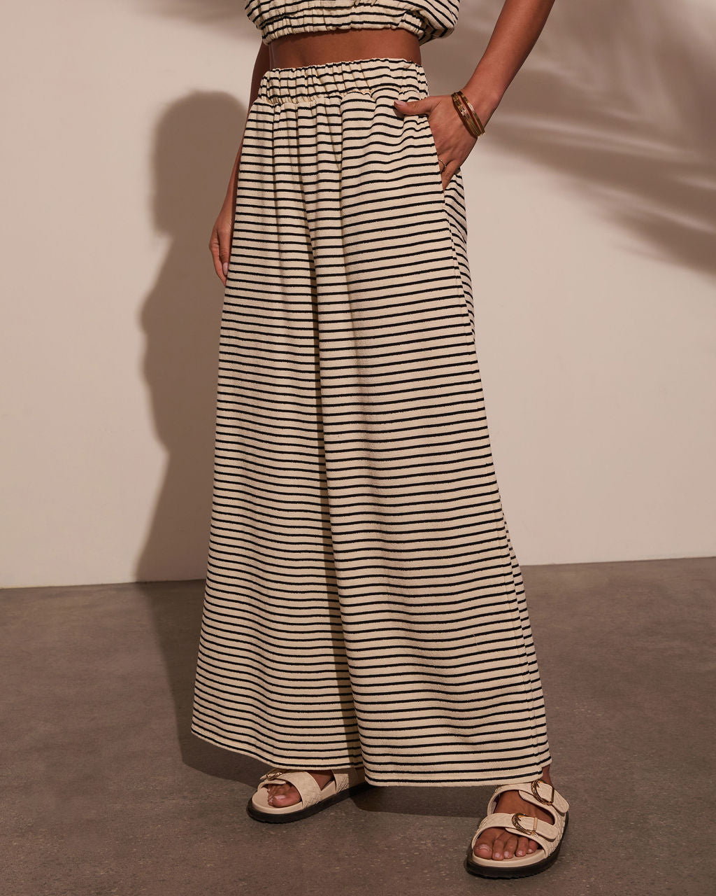Washed Away Striped Wide Leg Pants - Image 3