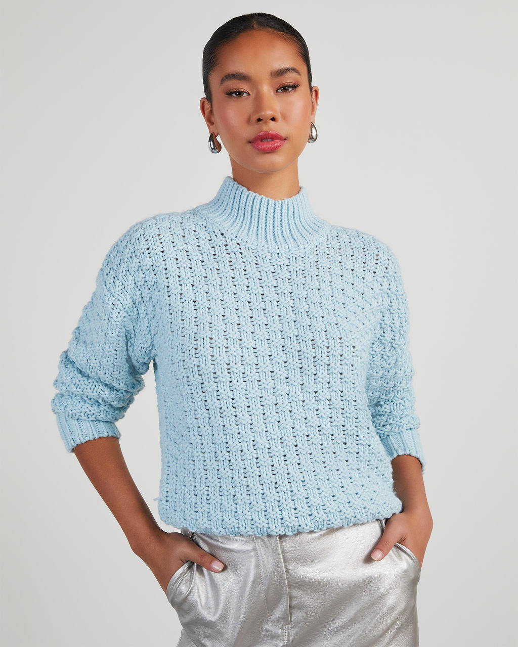 Kerri Textured Mock Neck Knit Sweater - Image 18