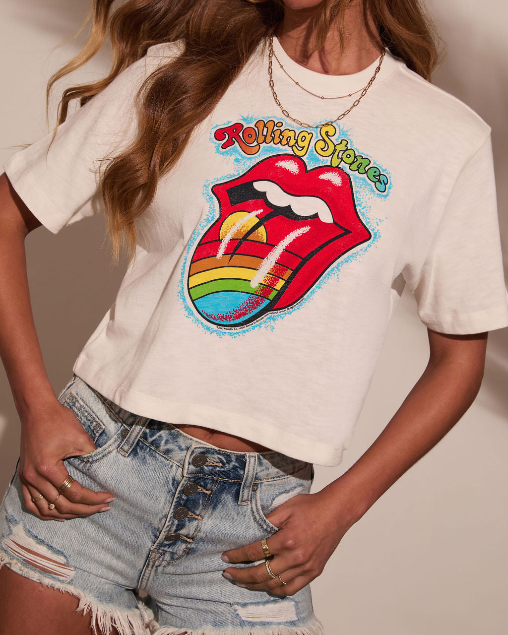 Rolling Stones Cropped Graphic Tee - Image 5