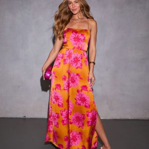 Ever Bloom Satin Floral Jumpsuit