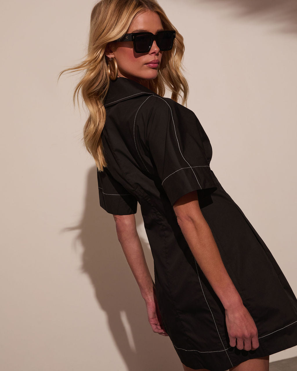 Nella Contrast Wrap Tie Mini Dress - Image 4