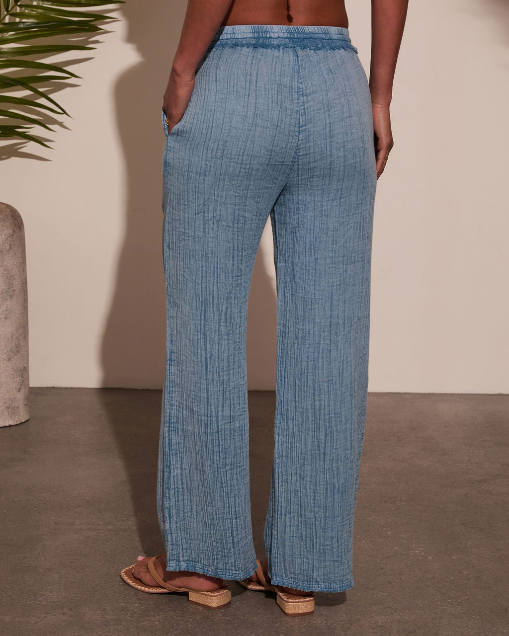 Francie Pleated Chambray Pants - Image 4