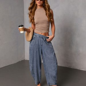 Racquel Chambray Barrel Pants