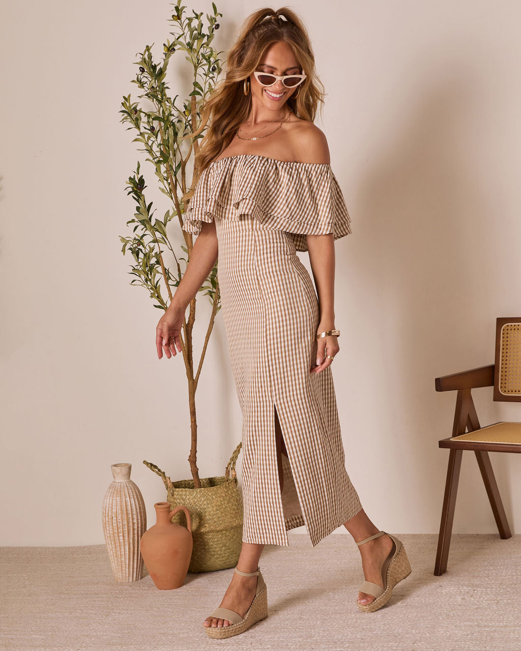 Timeless Beauty Ruffle Off The Shoulder Maxi Dress - Image 15