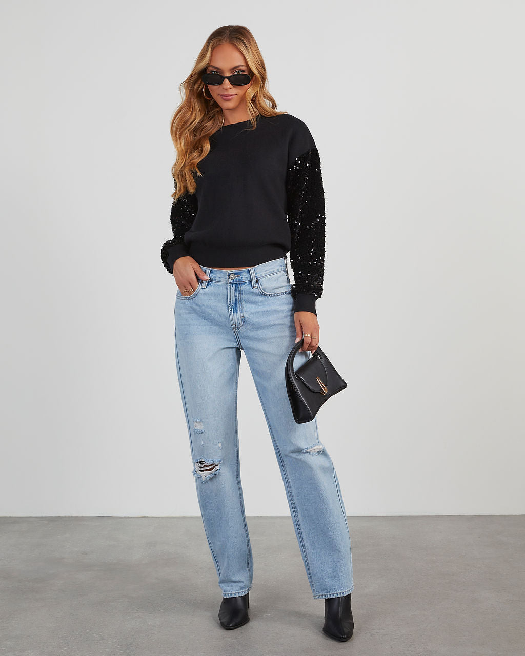 Yumi Contrast Sequin Knit Sweater - Image 16