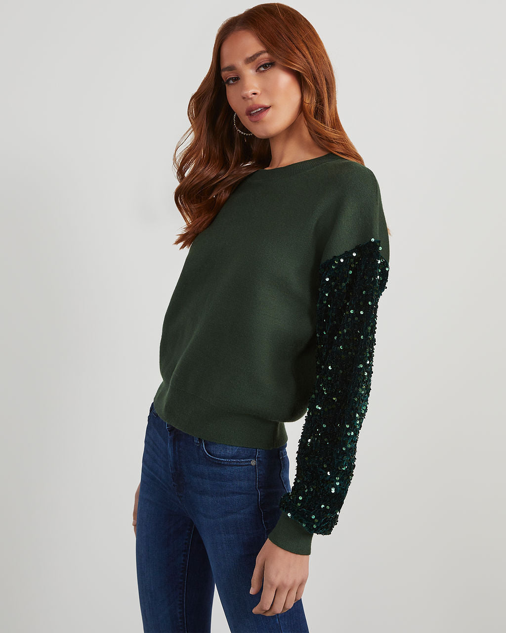 Yumi Contrast Sequin Knit Sweater - Image 8