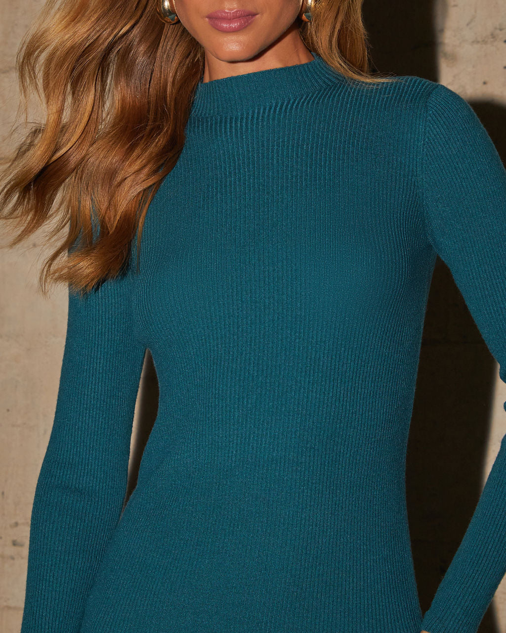 Essential Mock Neck Knit Midi Dress - Image 29