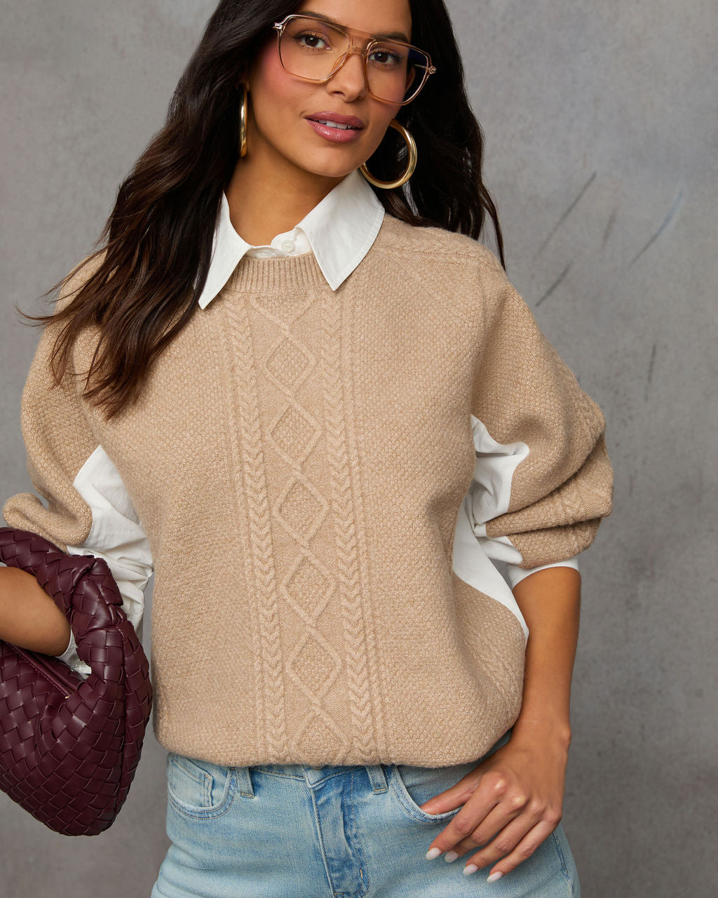 Keeping It Preppy Collared Twofer Layered Sweater - Image 5