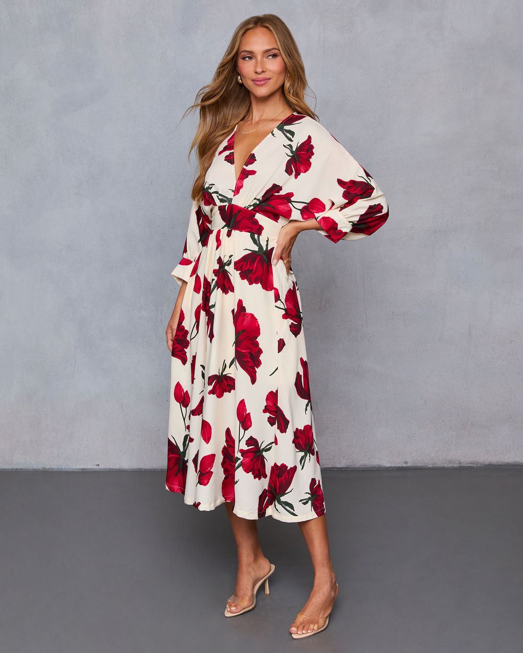 Sweet For You Kimono Sleeve Midi Dress - Image 3