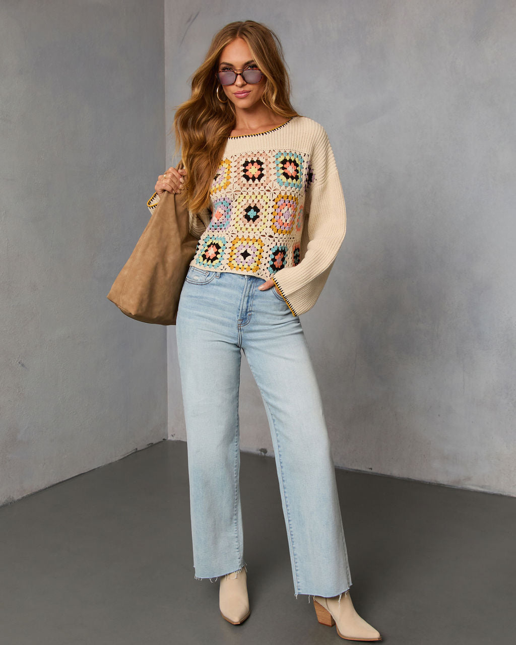 Melenia Abstract Crochet Sweater - Image 2