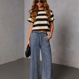 Blue Hour Chambray Cargo Pants