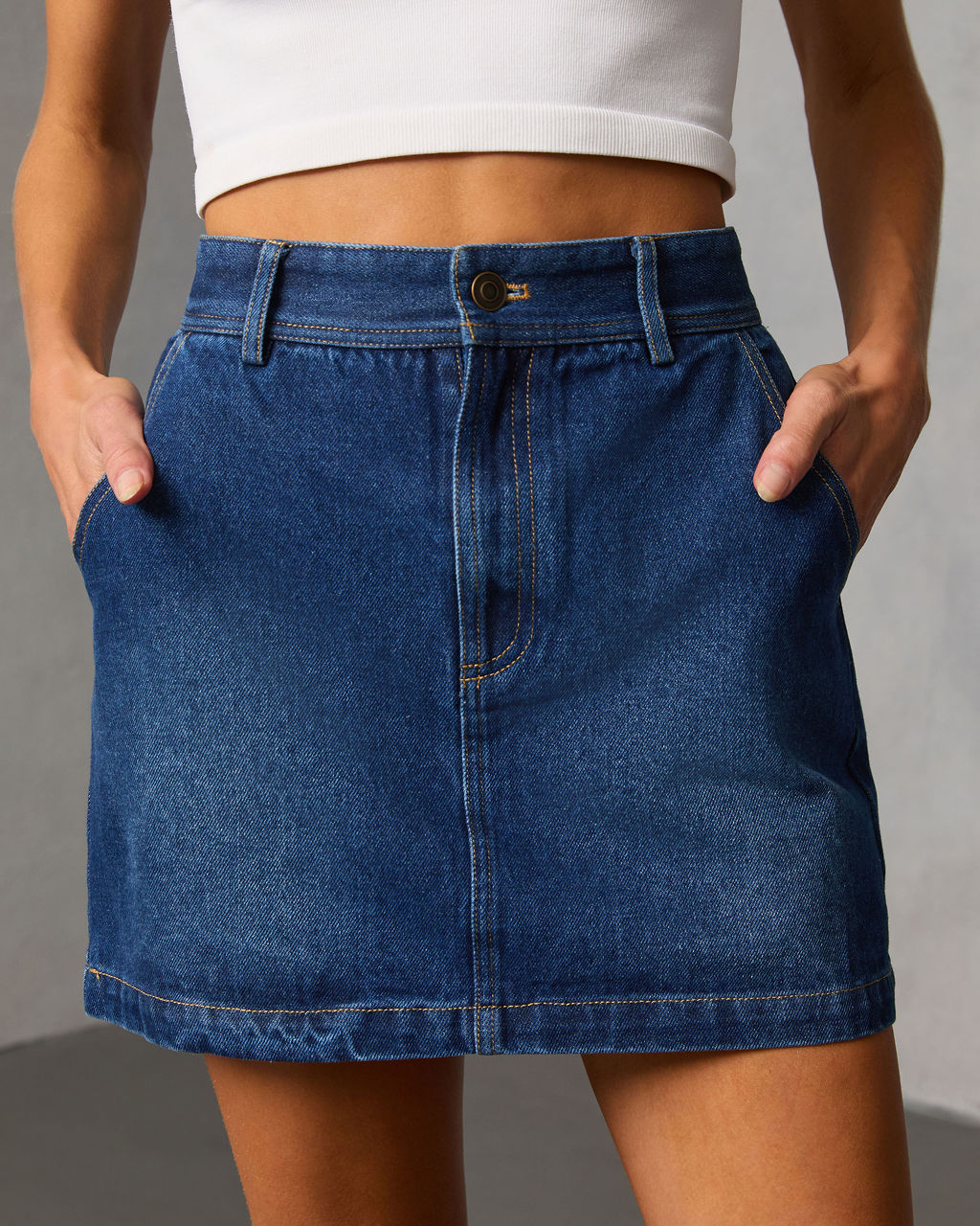 Marlborough Denim Mini Skirt - Image 5