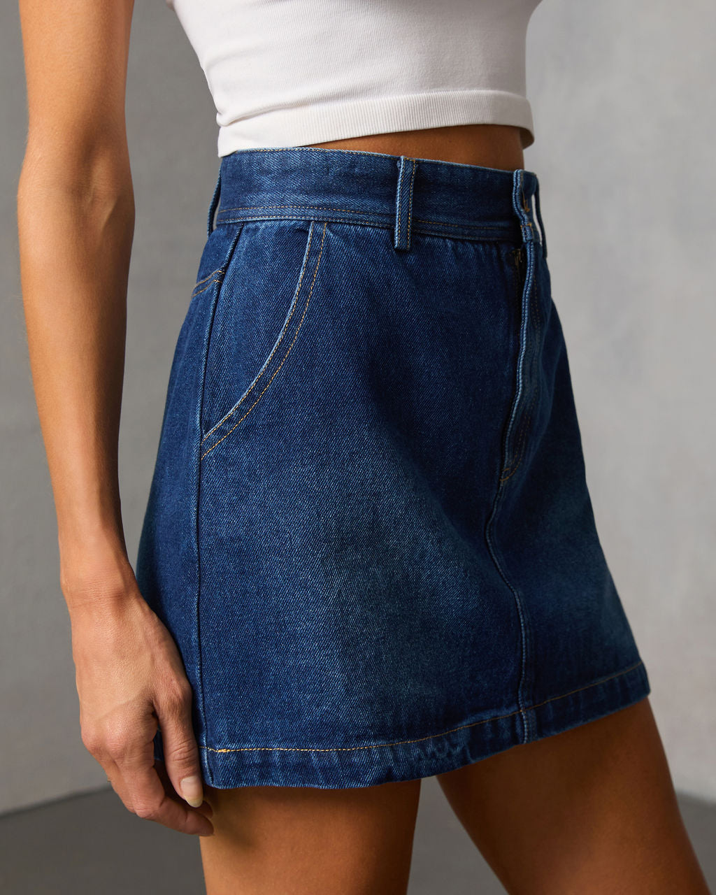 Marlborough Denim Mini Skirt - Image 3