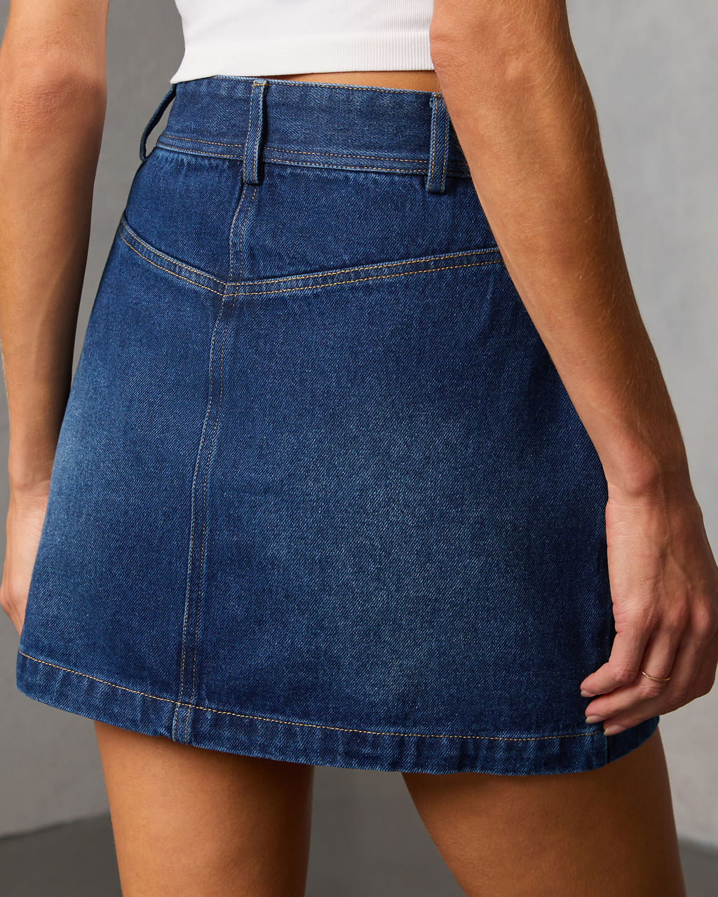 Marlborough Denim Mini Skirt - Image 4