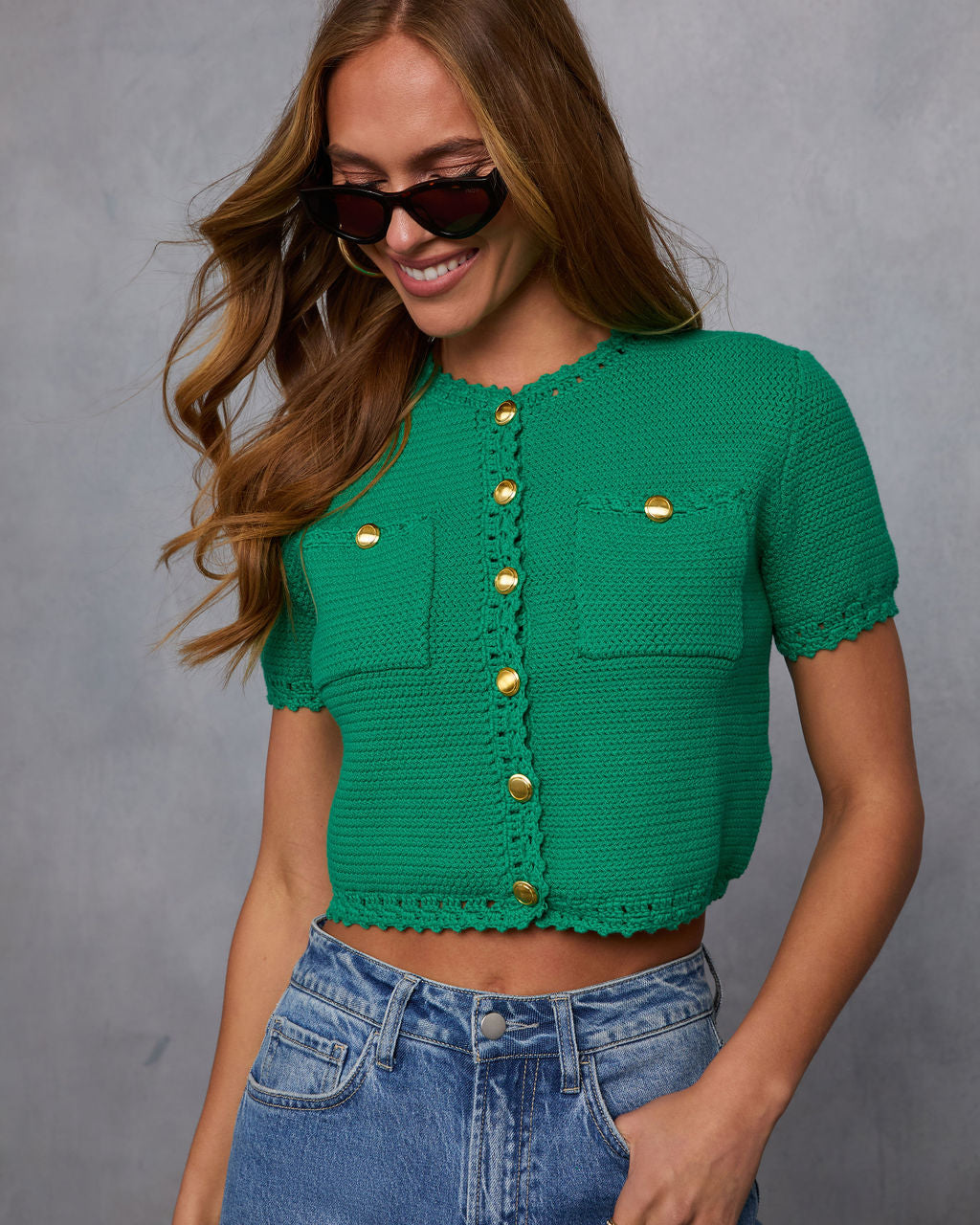Pure Allure Knit Crochet Cardigan - Image 2