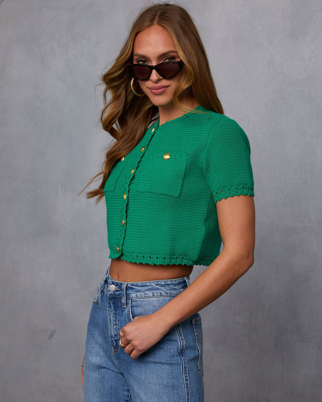 Pure Allure Knit Crochet Cardigan - Image 3