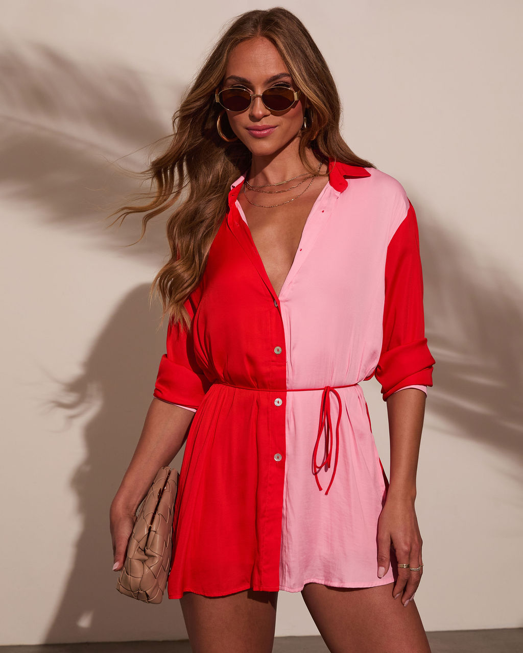 Laine Waist Tie Colorblock Romper - Image 19