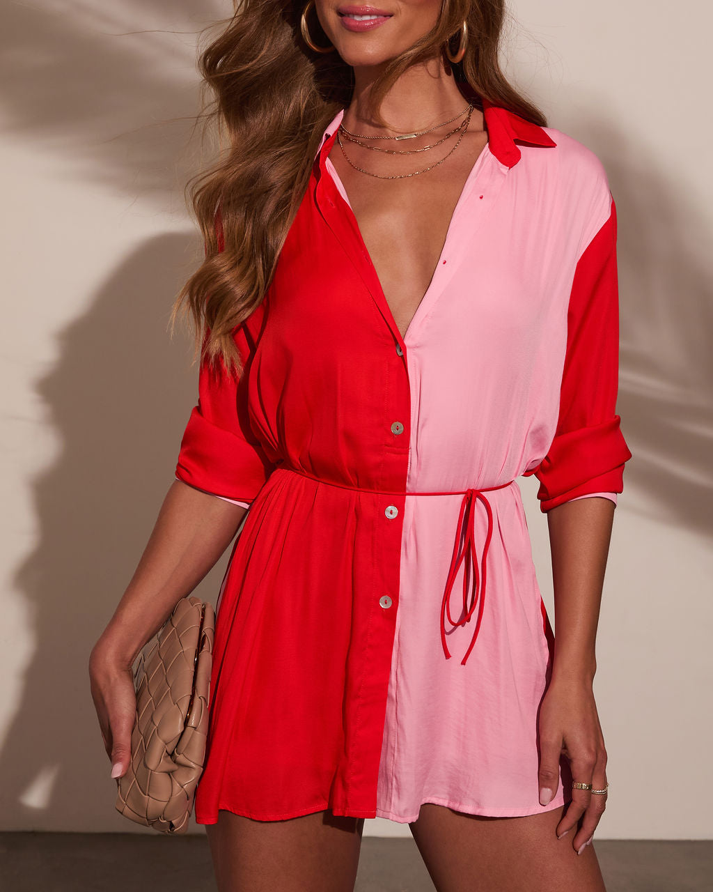 Laine Waist Tie Colorblock Romper - Image 23