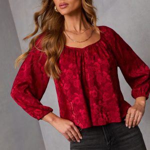 Cool Bloom Floral Jacquard Blouse