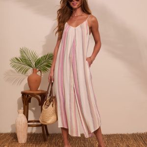 Trevi Striped Linen Jumpsuit