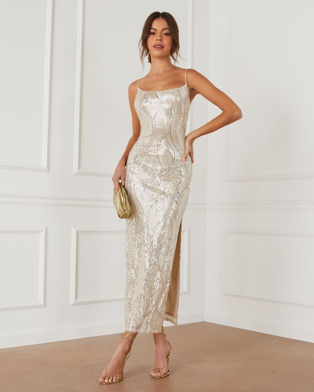 Party Glam Sequin Midi Dress - Image 7