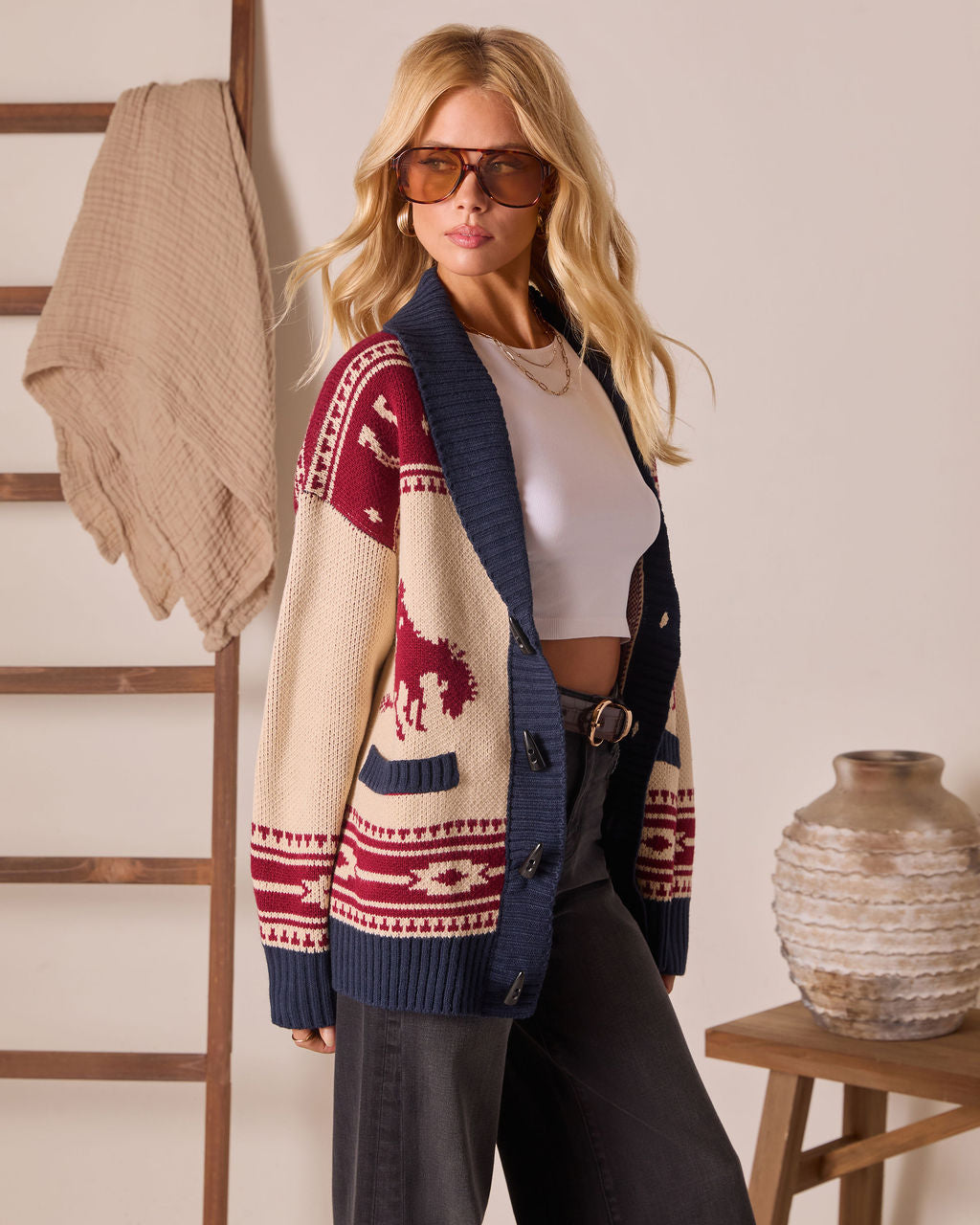 Desert Rodeo Motif Cardigan - Image 3