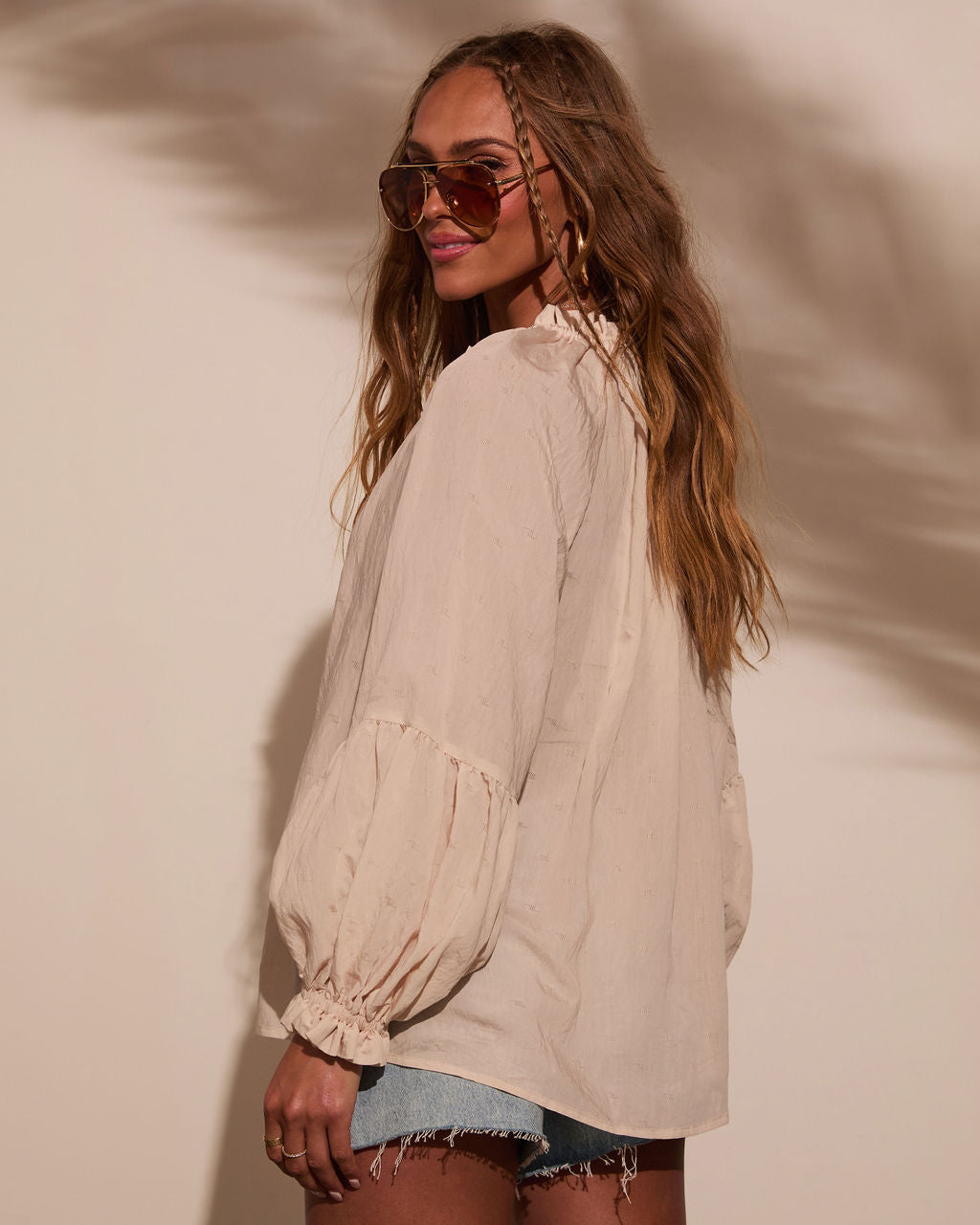 Armen Tassel Tie Peasant Top - Image 4