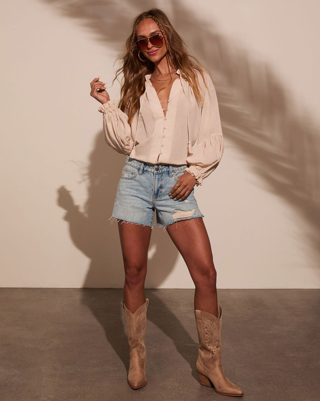 Armen Tassel Tie Peasant Top - Image 5