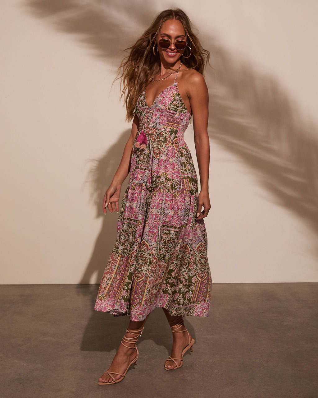 Giada Abstract Tassel Tie Midi Dress - Image 3
